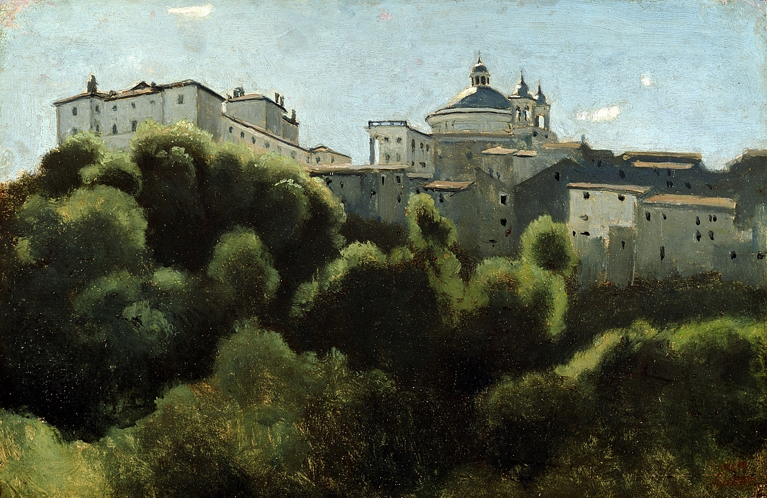 Camille Corot, Ariccia, der Chigi Palast, 1826/27