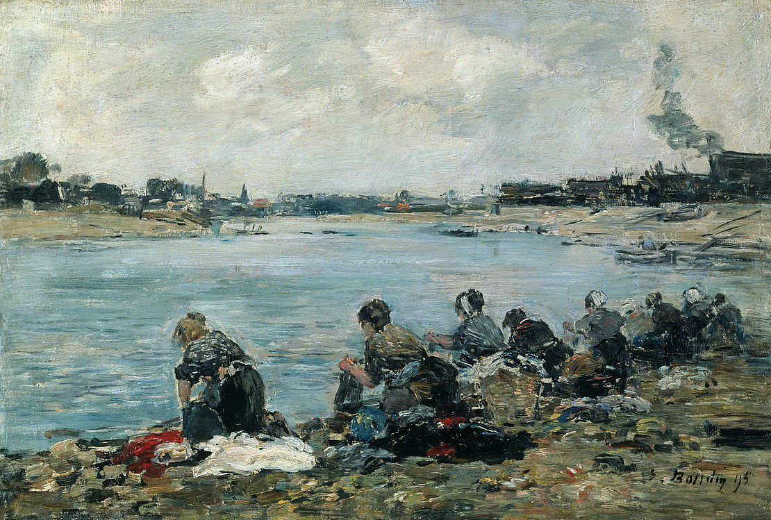 Eugène Boudin, Wäscherinnen am Ufer der Touques, 1895