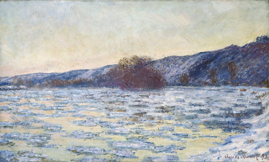 Claude Monet, «Eisschollen im Dämmerlicht», 1893